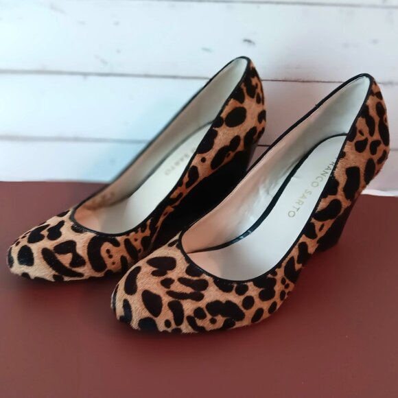 LIKE NEW 💥 FRANCO SARTO Stunning Leopard Print Pump Wedge Heels Shoes Size 6 - Picture 9 of 9